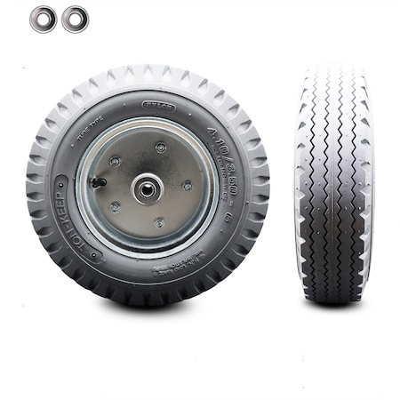 Service Caster SCC- 12" x 3.5" Gray Pneumatic Wheel Only with 4" Centered Hub and Ball Bearings SCC-FPB350-6C-GRAY-BRGKIT